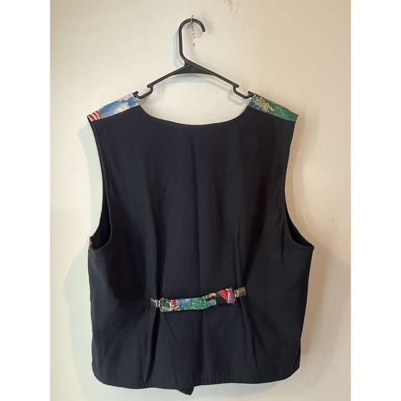 Vintage 90s Country Primitive Womens XL Farmhouse Carnival All Over Print Vest - Picture 4 of 5